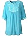 Lanmo Women Linen Shirts Embroidered Tunic Peasant Tops