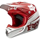 Fox Racing Daytona Retro Men's V3 Off-Road/Dirt Bike Motorcycle Helmet w/ Free B&F Heart Sticker Bundle - White/Red / Large