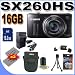 Canon PowerShot SX260HS SX260-HS 12.1 MP CMOS Digital Camera with 20x Image Stabilized Zoom 25mm Wide-Angle Optical Lens and 1080p HD Video (Black)  Premium Bundle 16 GB Memory Card, Two NB6L Battery, Battery Charger, Card Reader, Carrying Case, Mini Tripod And More!!!!