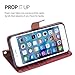 iPhone 7 Case, Moze iPhone 7 Wallet Case [4 Card Slots ] [Wrist Strap] [Stand Feature] PU Leather Flip Wallet Case Cover for iPhone 7 (4.7) - Wine Red