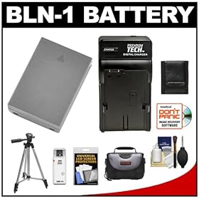 Premium Tech Olympus BLN-1 Battery and Charger with Case + Tripod + Accessory Kit for OM-D E-M5 Digital Camera