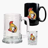 Ottawa Senators 15 oz. Tankard, 15 oz. Ceramic Mug and 2 oz. Shot Glass Set