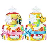 出産祝い 豪華 2段 Sassy サッシー おむつケーキ ピンク 女の子 メリーズパンツM 手作り ベビー 出産祝いギフト 出産祝 ウォッシュタオル バスタオル チャームバンド 付