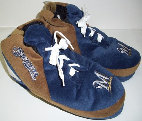 Milwaukee Brewers MLB Plush Sneaker Slippers