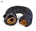 DolliBu Black Bear Plush Neck Pillow - Soft Travel Neck Pillow Animal for Neck & Head Support, Cute Wild Life Stuffed Pillow Accessory for Naps, Novelty Stuffed Animal Headrest for Kids & Adults