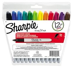 Sharpie Fine Point Permanent Markers, 12 Colored Markers(30072)