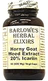 Horny Goat Weed Extract - 20% Icariin - 60 500mg Vegicaps - Stearate Free, Bottled in Glass