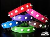 Glow-in-the-Dark 3D Spikes Dog Collar - Black/Large (17-22)