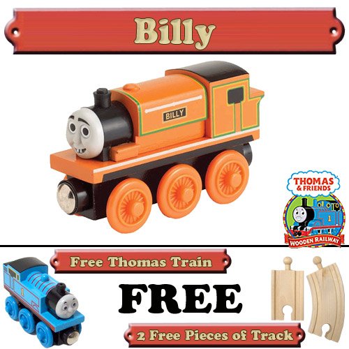 Billy from Thomas The Tank Engine Wooden Train Set - Free 2 Pieces of Track & Free Thomas the Tank Engine