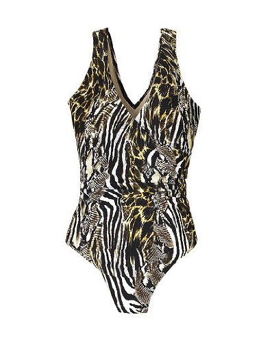Spiegel Animal Print Surplice Tank Suit
