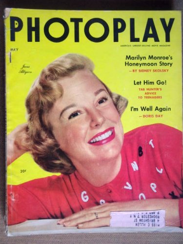 PHOTOPLAY magazine May 1954 with June Allyson on the cover.   scarce.  candid photos/articles on Marilyn Monroe on her honeymoon, Lana Turner, Grace Kelly, Burt Lancaster. lots of others.