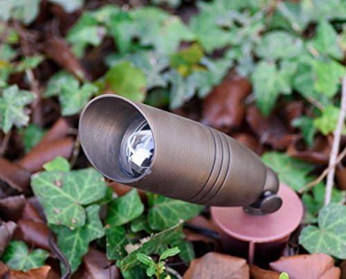 Outdoor Landscape Garden House Patio Copper Brass Spot Lighting with Stand,Lamp Size:50*70 mm / Bi-pin Socket (4 Packs)
