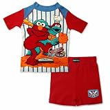 Sesame Street Elmo Team Sesame 2pc Cotton Pajama Set with Shorts
