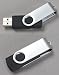 Premium Metal/Black Swivel USB Flash Memory Drive 16GB