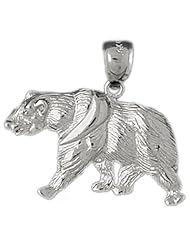 CleverEve Designer Series Sterling Silver Pendant Brown Bear