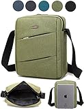 CoolBell(TM) MacBook Shoulder Messenger Carrying Bag Case With Handle Shoulder Strap Zipper for iPad Air2/ iPad Air/ iPad 4/ iPad 3/ iPad 2/ iPad Samsung 10.1 Inch Tablet PC,Army Green