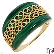 FPJ Terrific Ring With 30.45ctw Genuine Malachite Made of 14K Yellow Gold. Total item weight 9.7g - Size 10 (Size 10)