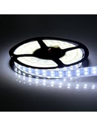 Lawn & Patio: Dreamy Lighting 5050 SMD 16.4Ft 5 Meter Double Row 600LEDs Cool White Waterproof Flexible LED Strip Lights 120LEDs/M 600LEDs/Roll String Lights - Dreamy Lighting