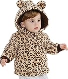 【SEBLES】 厚手 ベビー 幼児 フード付 コート ジャケット きぐるみ ヒョウ柄 茶 ブラウン 0歳 1歳 2歳 3歳 (85cm)