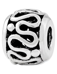 Reflection Beads Silver Winding Serpent Bali Bead