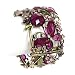 Antique Goldtone Purple Crystal Butterfly Bangle Bracelet Fashion Jewelry