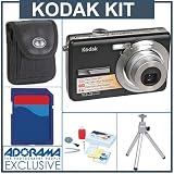 Kodak M1063 Easyshare Zoom Digital Camera Kit, Black with 2 GB SD Memory Card Camera Bag, Professional Lens Cleaning Kit, Table Top Tripod