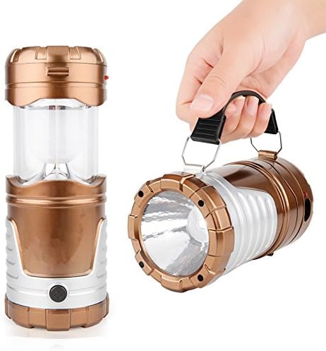 Camping lantern, Ultra Bright Collapsible Solar Rechargeble LED Camping Light and Handheld Flashlight in the Bottom For Home, Hiking, Camping,Fishing, Emergencies for Phone Charging Outages