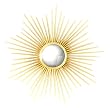 Global Views Mini Sunburst Wall Mirror, Gold