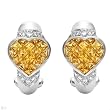Earrings With 5.75ctw Precious Stones - Genuine Clean Diamonds and Sapphires Well Made in 18K White Gold. Total item weight 11.4g Length 20mm