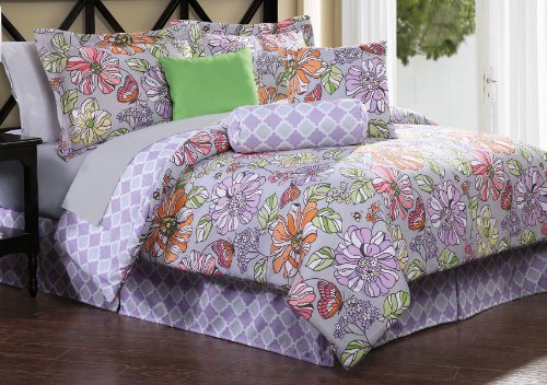 Best Quality Eliza Microfiber King Comforter Set with Bonus Pillows By Pem America