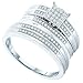 Stunning 3 Pc. Sterling Silver and Genuine Diamond Trio Wedding Set For Him and Her " Size 7 for Her and Size 10 For Him " ** FREE SHIPPING **