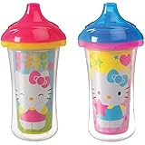 Munchkin Hello Kitty Click Lock 2 Count Insulated Sippy Cup, 9 Ounce