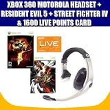 XBOX 360 Motorola X205 Gaming Headset with Resident Evil 5, Street Fighter IV and 1600 Live Points Card