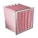 Filtration Group 18324 Pocket Air Filter, Moisture Resistant, Ultrasonically Welded Synthetic Media, Pink, 13 MERV, 8 Pockets, 24" Height x 24" Width x 22" Depth (Case of 4)