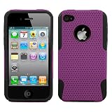 Snap-On Protector Dual Layer Hybrid Design Case for Apple iPhone 4 4S - Purple/Black