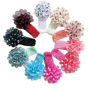 Qandsweet Baby Girl's Headbands Hair Flower (10 Pack)