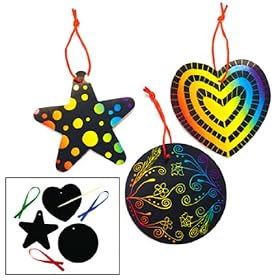 Magic Color Scratch Ornaments Craft Kit (24 pc)