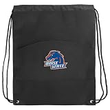 Boise State Backpack Bag Drawstring Black Cinch Boise State University Broncos Draw String Back Pack - For Boys Girls Students or Adults