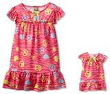 Dollie & Me Girls 2-6X Peace Print Nightgown With Doll Outfit