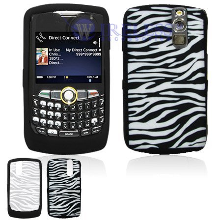 Black and White Zebra Animal Skin Design Laser Cut Silicone Skin Cover Case Cell Phone Protector for BlackBerry Curve 8350i [Beyond Cell Packaging]