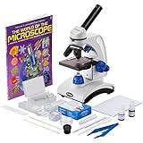 AmScope M162C-2L-PB10-WM-SP14-50P100S 40X-1000X Dual Light Optical Glass Lens All-Metal Framework Student Microscope + Microscope Prepared and Blank Slides