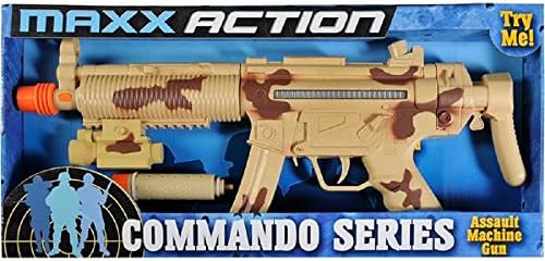 Maxx Action Commando Series Tactical Assault Toy Machine Gun w/ actual Gun Sounds and Vibrations and LED Lights -Camo