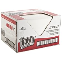 Brawny Dine-A-Wipe 29414 Red and White Foodservice Busing Towel, Carded Rayon 1/4 Fold, 21.5" Length x 14" Width, Case of 160