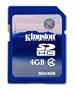 Kingston SD4/4GB Carte SDHC Class 4 4 Go