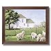 Framed Cherry Amish Sheep Grass House Animal Landscape Pictures Art Print