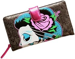 Iron Fist Sugar Skull Grey Witch Clutch Wallet