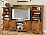 IMAGE OF Entertainment Center with Raised Accents in Oak Finish