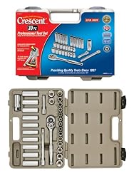 Crescent CTK30SET 30 Piece 12 Point Fractional, Metric, Standard and Deep Socket Set with Case