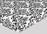 Hot Pink, Black and White Isabella Fitted Crib Sheet for Baby/Toddler Bedding Sets - Damask Print