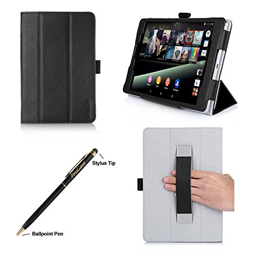ProCase Nexus 9 Case - Tri-Fold Book Cover Case exclusive for 2014 HTC Google Nexus 9 Tablet (8.9 inch), with Hand Strap, Corner Protection, bonus procase stylus pen included (Black)